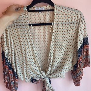 Crop-Tie Boho Blouse